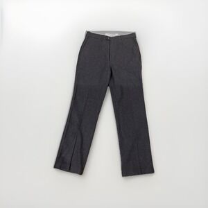 VTG David Hunter Mens Charcoal Gray Wool Dress Pants Flat Front Trousers 32x32